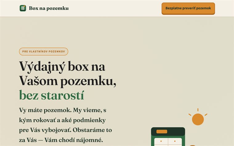 Preview of Box na pozemku