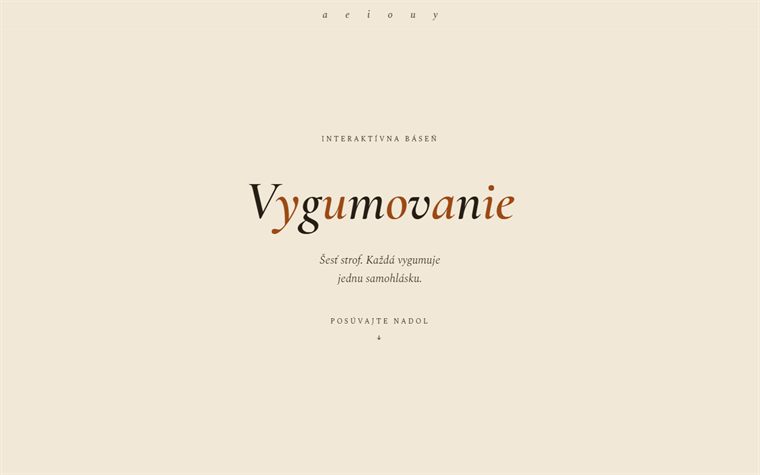 Preview of the Vygumovanie interactive poem